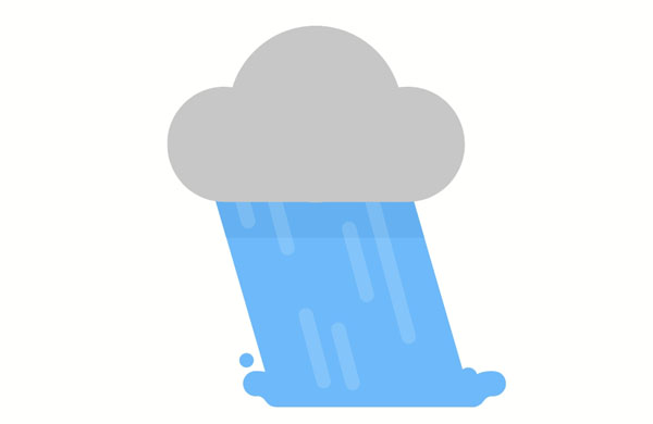 When it’s raining hard, that means there is a lot of rain.