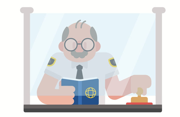 When you enter a new country, the airport workers check your passport at passport control.