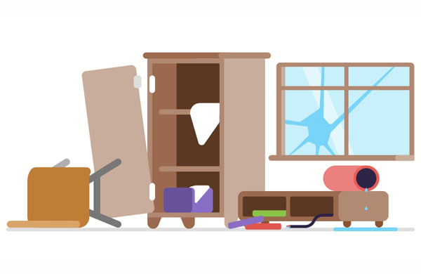 Did someone rob this place and steal everything?  Was there a crime in that house last night?