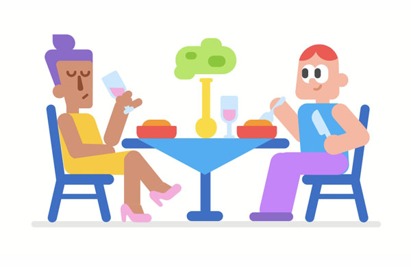 For their first date, Mary and Peter went to a really nice restaurant.