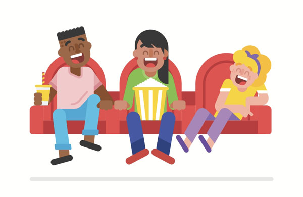 The plot of that movie was so funny that we couldn’t stop laughing!