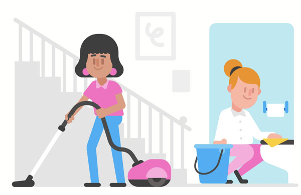 I did a lot of housework today. I washed dishes, cooked for the family, and cleaned the toilet. I always help my sister clean because her house is big.