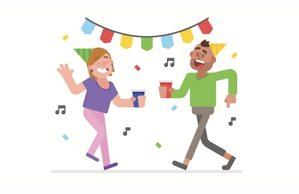 When the war was over, there was a huge celebration. Everybody sang and danced.