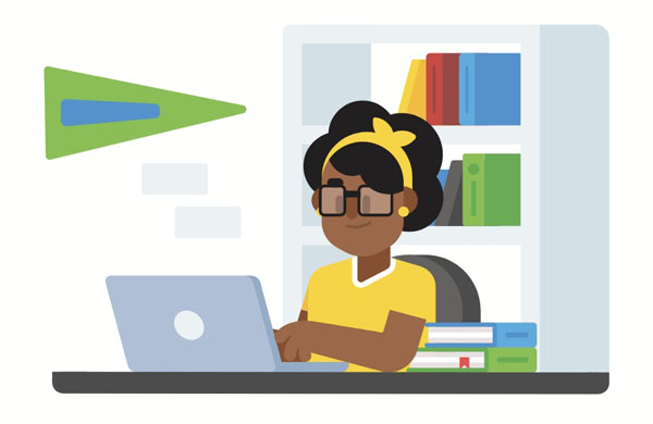Mia needed information for her essay, so she did some research at the library. Mary wants to be a famous author. She’s already very good at writing.  It’s rainy today, so I’m working from home!