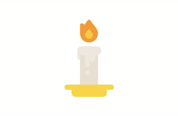 The magic candle gave a bright light. The prince used a candle because the room was very dark.